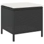 Set de Comedor de Jardín de 3 Piezas con Cojines Negro de Poliratán y Acacia | Foro24.es | Tu tienda online para hogar, jardín y más Foro24.es
