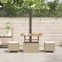 Juego de Comedor de Jardín de 3 Piezas con Cojines Beige Ratán Sintético Acacia | Foro24.es | Tu tienda online para hogar, jardín y más Foro24.es