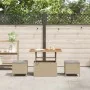 Conjunto de Jardín de Comedor de 3 Piezas con Cojines Beige de Poliratán y Acacia | Foro24.es | Tu tienda online para hogar, jardín y más Foro24.es