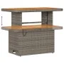 Conjunto de Comedor de Jardín de 3 Piezas con Cojines Gris en Poliratán y Acacia | Foro24.es | Tu tienda online para hogar, jardín y más Foro24.es