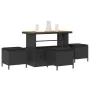 Conjunto de Comedor de Jardín de 4 Piezas con Cojines Negro de Poliratán y Acacia | Foro24.es | Tu tienda online para hogar, jardín y más Foro24.es
