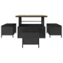 Conjunto de Comedor de Jardín de 4 Piezas con Cojines Negro de Poliratán y Acacia | Foro24.es | Tu tienda online para hogar, jardín y más Foro24.es