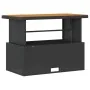 Conjunto de Comedor de Jardín de 4 Piezas con Cojines Negros de Poliratán y Acacia | Foro24.es | Tu tienda online para hogar, jardín y más Foro24.es