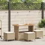 Conjunto de Comedor de Jardín de 4 Piezas con Cojines Beige de Ratán y Acacia | Foro24.es | Tu tienda online para hogar, jardín y más Foro24.es