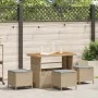 Juego de Comedor de Jardín de 4 Piezas con Cojines Beige Ratán Sintético Acacia | Foro24.es | Tu tienda online para hogar, jardín y más Foro24.es