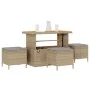Juego de Comedor de Jardín de 4 Piezas con Cojines Beige Ratán Sintético Acacia | Foro24.es | Tu tienda online para hogar, jardín y más Foro24.es