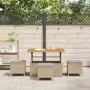 Juego de Comedor de Jardín de 4 Piezas con Cojines Beige Ratán Sintético Acacia | Foro24.es | Tu tienda online para hogar, jardín y más Foro24.es