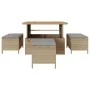 Juego de Comedor de Jardín de 4 Piezas con Cojines Beige Ratán Sintético Acacia | Foro24.es | Tu tienda online para hogar, jardín y más Foro24.es