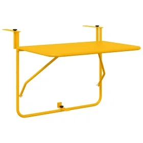 Mesa Colgante Plegable Amarilla de Acero 60x40 cm de , Mesas de jardín - Ref: Foro24-42008079, Precio: 48,40 €, Descuento: -5%%