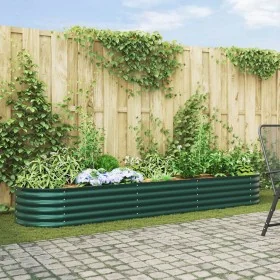 Huerto Elevado Verde 320x80x44 cm de Acero Galvanizado by , Pots and planters - Ref: Foro24-42008128, Price: 138,52 €, Discou...