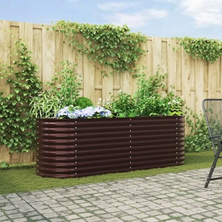Huerto Elevado Marrón 240x80x81 cm Acero Galvanizado by , Pots and planters - Ref: Foro24-42008134, Price: 154,58 €, Discount: %