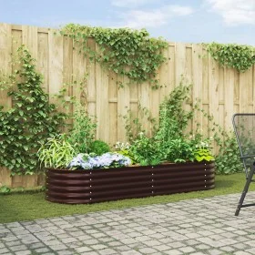 Huerto Elevado para el Jardín, Marrón, 240x80x44 cm, de Acero Galvanizado de , Maceteros y jardineras - Ref: Foro24-42008139,...