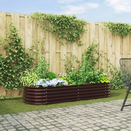 Huerto Elevado para el Jardín, Marrón, 240x80x44 cm, de Acero Galvanizado von , Töpfe und Pflanzgefäße - Ref: Foro24-42008139...