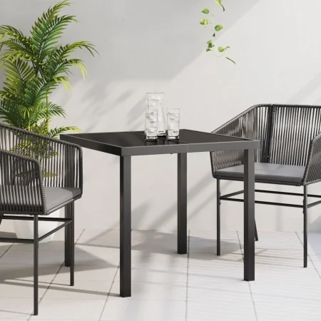 Mesa de Jardín Negra 80x80x73 cm de Vidrio Templado by , Garden tables - Ref: Foro24-42010312, Price: 103,66 €, Discount: %