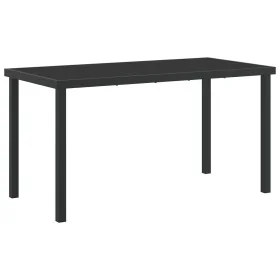 Mesa de Jardín Negra 140x80x73 cm Vidrio Templado de , Mesas de jardín - Ref: Foro24-42010313, Precio: 122,34 €, Descuento: %