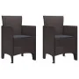 Silla de Jardín Juego de 2 Marrón, Antracita Plástico, Cojines by , Garden chairs - Ref: Foro24-847456, Price: 82,99 €, Disco...