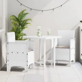 Silla de Jardín Juego de 2 Blanco Taupe Ratan
