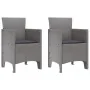 Silla de Jardín Juego de 2 Gris Claro, Antracita Polipropileno de , Sillas de jardín - Ref: Foro24-847466, Precio: 82,11 €, D...