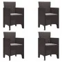 Sillas de Jardín con Cojines 4 pcs Marrón Ratan Sintético von , Gartenstühle - Ref: Foro24-847475, Preis: 150,44 €, Rabatt: -5%%