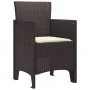Silla de Jardín Set de 4 Marrón con cojín crema de , Sillas de jardín - Ref: Foro24-847477, Precio: 150,60 €, Descuento: %
