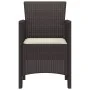 Silla de Jardín Set de 4 Marrón con cojín crema de , Sillas de jardín - Ref: Foro24-847477, Precio: 150,60 €, Descuento: %