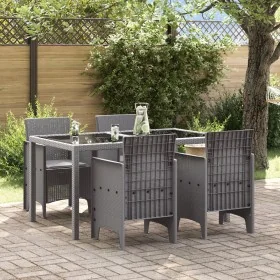 Silla de Jardín Juego de 4 Gris claro Plástico