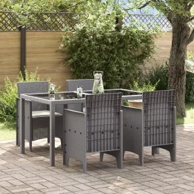 Silla de jardín Conjunto de 4 Gris claro con cojines de crema by , Garden chairs - Ref: Foro24-847487, Price: 150,31 €, Disco...
