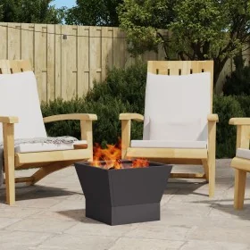 Fogón Cuadrado Negro 40x40x30 cm Acero de , Chimeneas - Ref: Foro24-858908, Precio: 45,63 €, Descuento: -5%%