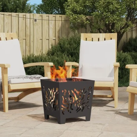 Hoguera Cuadrada Negra 40x40x40 cm Acero de , Chimeneas - Ref: Foro24-858912, Precio: 54,06 €, Descuento: -5%%