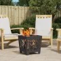 Hoguera Cuadrada Negra 40x40x40 cm Acero de , Chimeneas - Ref: Foro24-858912, Precio: 54,06 €, Descuento: -5%%