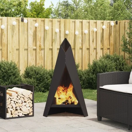 Hoguera Pyramid 58x36x100 cm Acero Resistente a la Intemperie by , Chimneys - Ref: Foro24-858916, Price: 78,96 €, Discount: -5%%