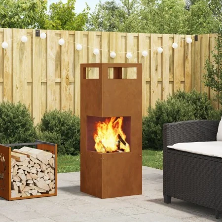 Fogón Cuadrado 35x35x100 cm de Acero Resistente a la Intemperie | Foro24.es | Tu tienda online para hogar, jardín y más Foro24.es