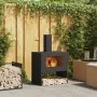 Hoguera con Chimenea Negra 60x40x96 cm Acero | Foro24.es | Tu tienda online para hogar, jardín y más Foro24.es