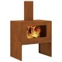Hoguera con Chimenea 60x40x96 cm Acero envejido by , Chimneys - Ref: Foro24-858935, Price: 93,28 €, Discount: %