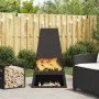 Hoguera con Almacenamiento de Leña Negra 60x35x100 cm Acero by , Chimneys - Ref: Foro24-858938, Price: 101,88 €, Discount: -5%%