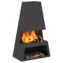 Hoguera con Almacenamiento de Leña Negra 60x35x100 cm Acero by , Chimneys - Ref: Foro24-858938, Price: 101,88 €, Discount: -5%%