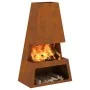 Hoguera con Almacenamiento de Troncos 60x35x100 cm Acero Resistente a la Intemperie by , Chimneys - Ref: Foro24-858939, Price...