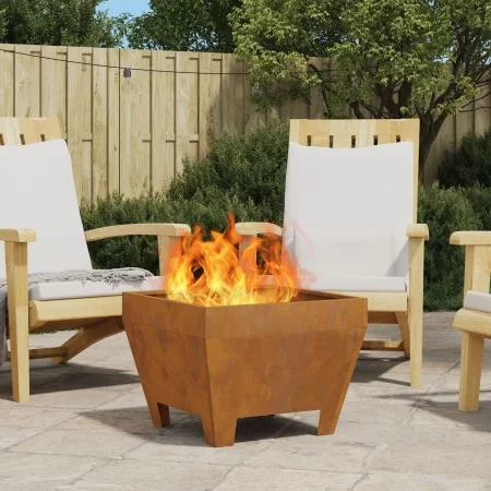 Fogata Cuadrada 50x50x30 cm de Acero Resistente al Clima by , Chimneys - Ref: Foro24-858943, Price: 63,19 €, Discount: -5%%