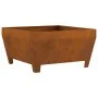 Hoguera cuadrada de 80x80x43 cm en acero resistente a la intemperie by , Chimneys - Ref: Foro24-858945, Price: 96,46 €, Disco...