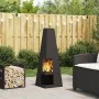 Hoguera con Almacenamiento para Troncos Negro 35x35x100 cm Acero | Foro24.es | Tu tienda online para hogar, jardín y más Foro24.es