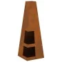 fogata con almacenamiento para troncos 35x35x100 cm de acero envejecido | Foro24.es | Tu tienda online para hogar, jardín y más Foro24.es