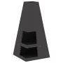 Hoguera con Almacenamiento para Troncos Negra 50x50x100 cm Acero | Foro24.es | Tu tienda online para hogar, jardín y más Foro24.es