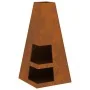 Fogón con almacenamiento de leña 50x50x100 cm de acero envejecido | Foro24.es | Tu tienda online para hogar, jardín y más Foro24.es