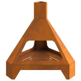 Hoguera con Chimenea 50x43x52 cm Acero envejido de , Chimeneas - Ref: Foro24-858951, Precio: 61,40 €, Descuento: -5%%