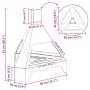 Hoguera con Chimenea 50x43x52 cm Acero envejido by , Chimneys - Ref: Foro24-858951, Price: 61,40 €, Discount: -5%%
