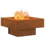 Hoguera cuadrada 60x60x30 cm de acero resistente a la intemperie | Foro24.es | Tu tienda online para hogar, jardín y más Foro24.es