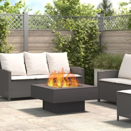 Hoguera cuadrada negra de acero 80x80x40 cm by , Chimneys - Ref: Foro24-858956, Price: 129,59 €, Discount: %