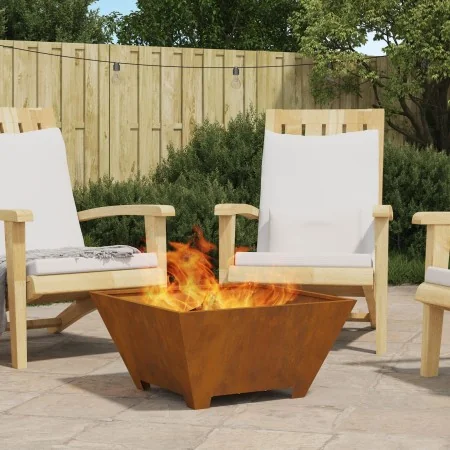 Hoguera Cuadrada 60x60x30 cm de Acero Resistente a la Intemperie de , Chimeneas - Ref: Foro24-858967, Precio: 60,05 €, Descue...