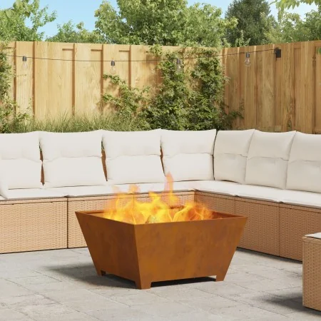 Fogata Cuadrada 80x80x40 cm Acero Resistente a la Intemperie by , Chimneys - Ref: Foro24-858969, Price: 87,99 €, Discount: -5%%