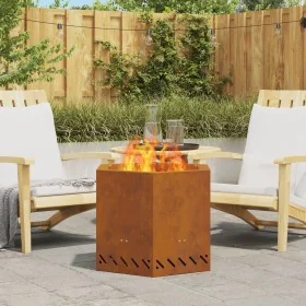 Hoguera Sin Humo Hexagonal 58x58x51 cm Acero Resistente a la Intemperie de , Chimeneas - Ref: Foro24-858981, Precio: 100,43 €...